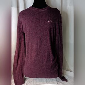 Hollister Men's Maroon Heather Color Size Medium Slim Fit Crewneck Sweater